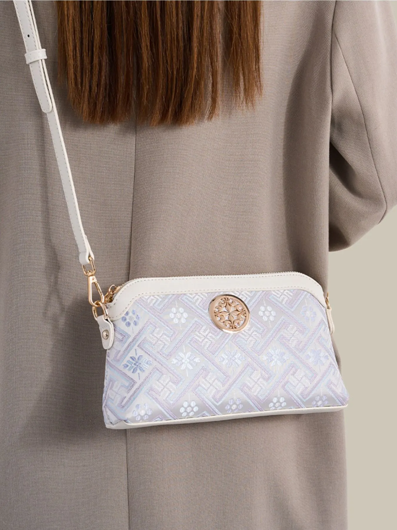 Geometric Pattern Crossbody Bag