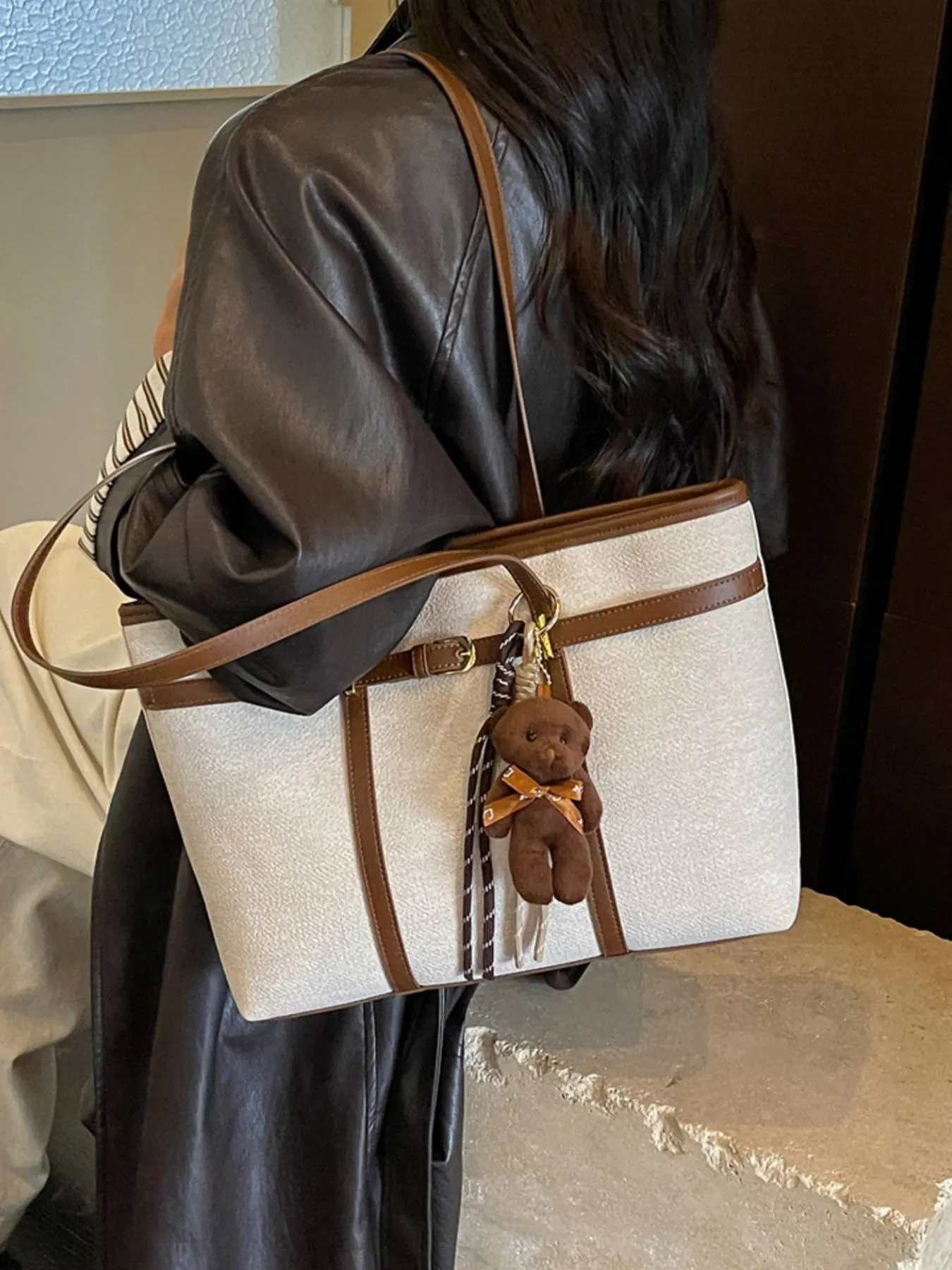 Decorative Buckle Tote Bag